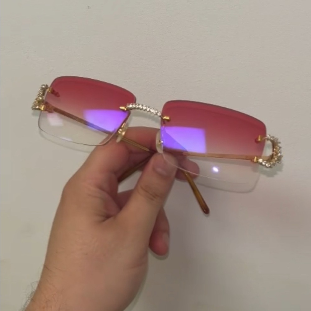 Authentic Cartier Big C RED Glasses With VS1 Diamonds